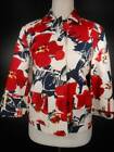 Beautiful Women's Size 6 Coldwater Creek Red Floral Fitted Button Blazer Jacket