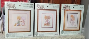 LOT OF 3 NEW SEALED Precious Moments Counted Cross Stitch Kits by Gloria & Pat - Picture 1 of 7