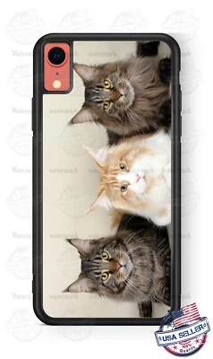 Linda funda protectora para teléfono para mascotas Cat Maine Coon para iPhone i12 Samsung A21 Google 4 LG Foto 1 de 4
