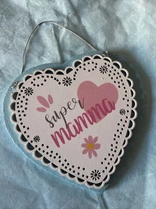 decorazione regalo festa della mamma da appendere cuore 12x12 Cm - Picture 1 of 2