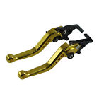 1 Pair Motorbike Brake Lever Adjustable Modification High-strength Motorc Golden
