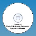Komatsu Galeo PC40-6 Excavator Operators / Maintenance Manual