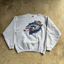 Vtg Baton Rouge Kingfish Minor League ECHL Hockey Sweatshirt Sz Lg USA Made 90’s