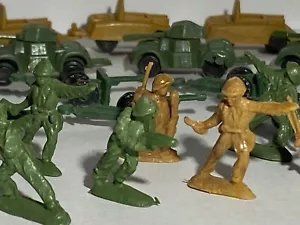 Miniatur Armee Männer Vintage Panzer Infanterie LKW Artillerie Kunststoff - Bild 1 von 6
