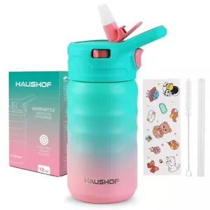 HAUSHOF 12 oz Kids Water Bottle Stainless Steel Vacuum Double Wall Insulated Cup - Picture 1 of 10