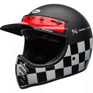 Bell Moto-3 Fasthouse Motorcycle Helmet Checker Black - Picture 1 of 9