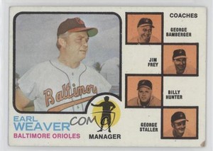 1973 Topps Earl Weaver George Bamberger Jim Frey Billy Hunter Staller Rookie RC
