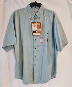 Camisa Bugle Boy Abotonada Para Hombres Lg Verde Manga Corta Informal Bolsillo Algodón Nueva con Etiquetas - Imagen 1 de 8