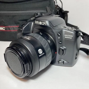 Cámara fotográfica Minolta Maxxum 500si 35 mm SLR + Lente Minolta 35-70 mm + Estuche SIN PROBAR - Imagen 1 de 16