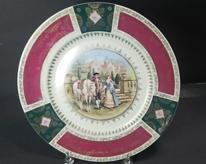 Vintage J.K.W Carlsbad Germany Porcelain Decorative Love Story Plate 11"Round - Picture 1 of 11