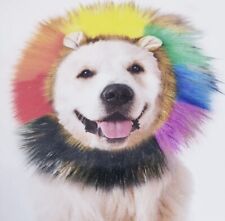 #Takepride Lion Rainbow Headwear Pride Cat Dog Costume  LG/XL