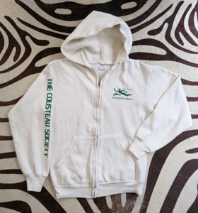 VTG 90s Calypso The Jacques Cousteau Society Long Sleeve Hoodie Size S RARE - Picture 1 of 6