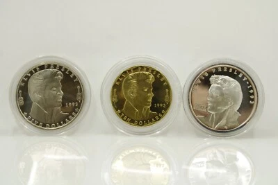 Elvis Presley Commemorative Coin Set $50 1 oz Fine Silver Blue Velvet Box & COA - Image 1 of 4