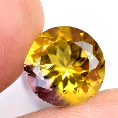 Natural Bi-Color Ametrine 4.45 Ct Round Bolivia Certified FL Loose Gemstone - Image 1 of 4