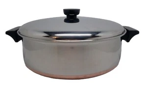 Vintage Revere Ware 4 Quart Stock Pot &Lid Copper Bottom Copper Maid Clinton USA - Picture 1 of 8