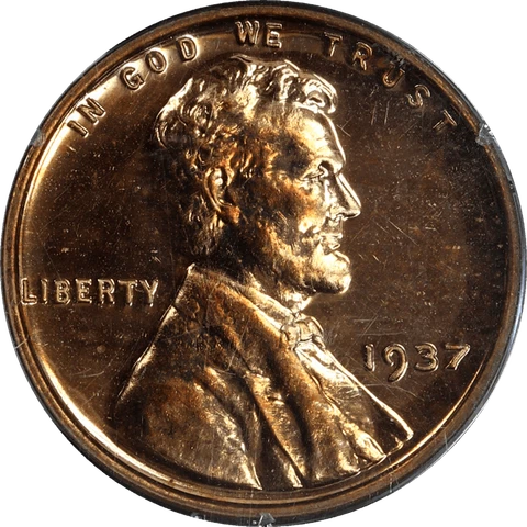1937 Lincoln Wheat 1c, PCGS PR 64 - Original Toning, Old Rattler Cover