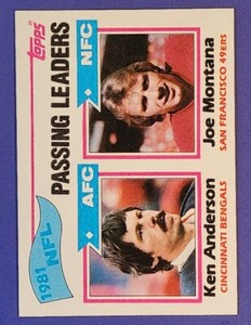 1982 Topps Football #257 1981 NFL Passing Leaders HOFer Joe Montana, NM-MT Cond!