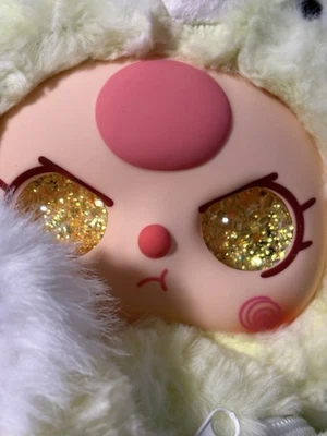 Baby Three 400% Hugging Backpack Plush Lime - Paci - Extra Face Plate Gold Eyes - Image 1 of 4