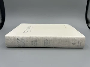 1972 White Genuine Leather Holy Bible Reference Edition 488W Nelson KJV Indexed - Picture 1 of 7