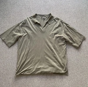 Auralee Skipper Polo Shirt Men size 3 Khaki High Gauge Pique Used Stylish - Picture 1 of 3