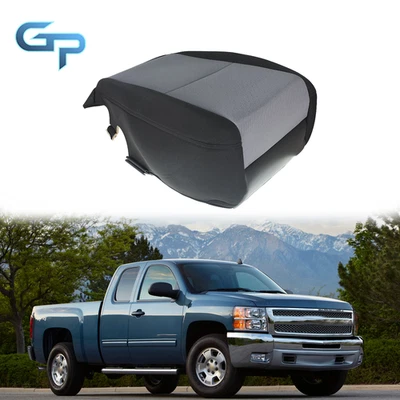2007-2014 For Chevy Silverado 3500HD Cloth Driver Bottom Seat Cover Black+Grey - Image 1 of 4