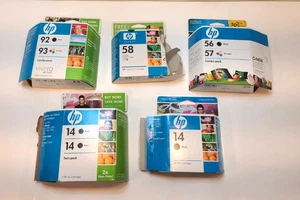Lot of 5 Sealed and Opened Ink Jet Cartridges - Mixed lot - Picture 1 of 18