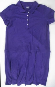 LANDS END Purple School Uniform Short Sleeve Mesh Polo Dress Girls 10+ Plus NEW - Picture 1 of 6
