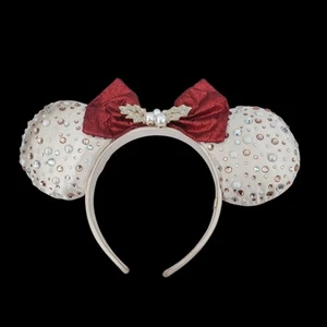Diadema orejas de Minnie Mouse de acebo rojo dorado Navidad 2022 de los parques de Disney - Imagen 1 de 6
