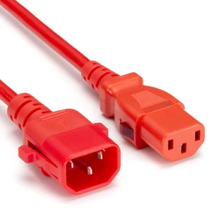 SF Cable 1 Meter TwyLock® USA IEC C14 to C13 15A SJT Dual Locking Cords Red - Picture 1 of 1