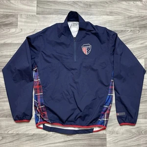 Boathouse Sports Quarter Zip Jacket Mens L Plaid Windbreaker Running Exclusive - Picture 1 of 6