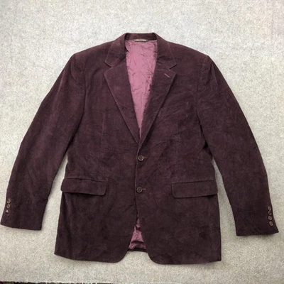 Canali Corduroy Blazer Mens EUR 50R US 42 Burgundy Two Button Italy Sport Coat - Image 1 of 4
