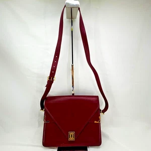 Must de Cartier borsa busta autentica patta tracolla messenger logo oro rosso - Foto 1 di 16