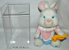 NWT-DISNEY 2004 8" ALICE IN WONDERLAND EASTER WHITE RABBIT PLUSH BEANIE -TRUMPET