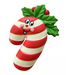 Avon MAGNETE Natale Vintage CANDY CANE con Agrifoglio Holiday FAVORITI - Foto 1 di 2