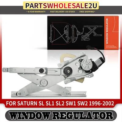 Front Left Power Window Regulator w/ Motor for Saturn SL SL1 SL2 SW1 SW2 L4 1.9L - Image 1 of 4