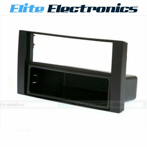 BLACK SINGLE DIN FACIA KIT & STORAGE POCKET DASH FOR FORD FOCUS FIESTA TRANSIT - image 1 of 1