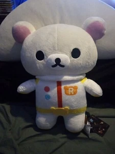 San-X Rilakkuma Astronaut White Space Suit 14" Plush Stuffed Animal Round 1 NEW - Picture 1 of 5