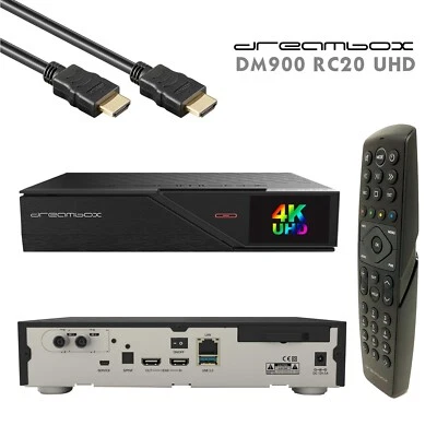 Dreambox DM900 RC20 UHD 4K E2 Linux PVR 1xDVB-C/T2 Twin Receiver Schwarz 2TB HDD - Bild 1 von 4