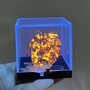 Spécimens minéraux chakra chakra brut naturel Yooperlite Tumble Fire Rocks + boîte 1 pièce - Photo 1/15