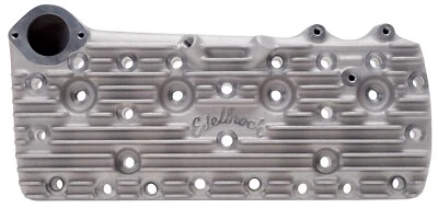Culatas de cilindro de cabeza plana Edelbrock, par, logotipo de guión, se adapta a Ford Flathead 1949-1953 Foto 1 de 2