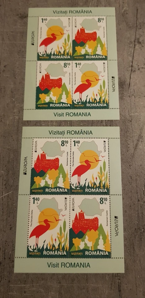RUMANIA EUROPA VISITA EUROPA 2 HOJAS MINIATURA MNH Foto 1 de 1