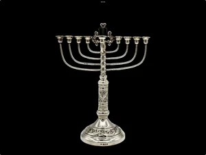 Early 20th Century Modern George V Silver Menorah London 1926 Aaron Taitelbaum - Picture 1 of 10