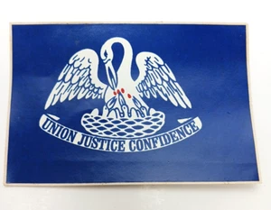 UNION JUSTICE CONFIDENCE Sticker, Louisiana State Motto, Pelican Nest - Picture 1 of 2