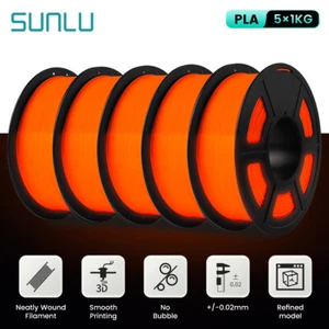5×1KG SUNLU Glow in The Dark PLA Filament Luminous 3D-Drucker Verbrauchsmaterial - Bild 1 von 30