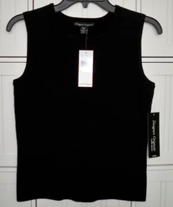 Designers Originals Sleeveless Shell Tank Top - Black - size Petite Small (PS) - Picture 1 of 10