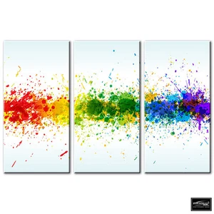 Abstrakt bunte Farbspritzer KARTON GERAHMT LEINWAND KUNST Bild HDR 280 g/m² - Bild 1 von 1