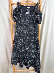 Table Eight Dress Womens 8 Black & White Floral Print NWT Mimmie Print - Picture 1 of 12