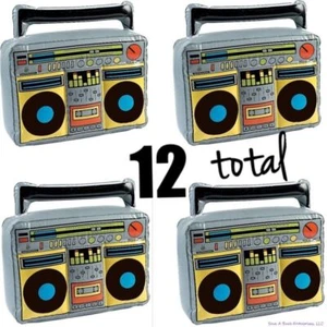 (12) BOOM BOX RADIO Inflatable Blow Up Speakers - 80's Music Party Toy (1 dz) - Picture 1 of 4