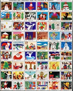 Sello de Navidad Estados Unidos 1975. Hoja de 54. ¡Fresco! Como nuevo nunca montado - Imagen 1 de 1