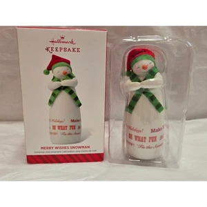 Hallmark Keepsake Merry Wishes Snowman Christmas Ornament 2014 Limited Edition - Picture 1 of 4
